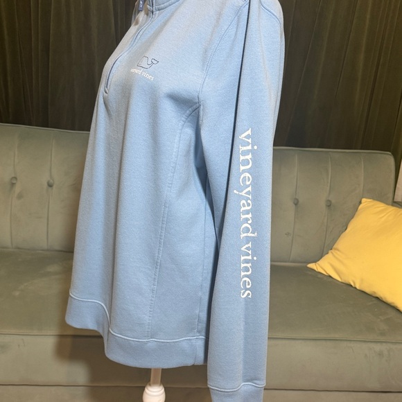 Vineyard Vines Light Blue Quarter-Zip Sweatshirt - Picture 3 of 7
